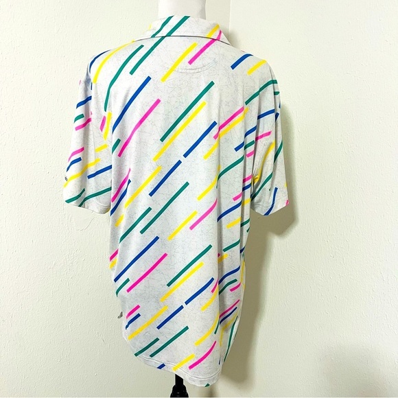 Chubbies Men's Medium Lightweight Performance Polo Logo Sleeve EUC Multicolored - Picture 5 of 8